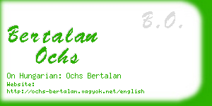 bertalan ochs business card